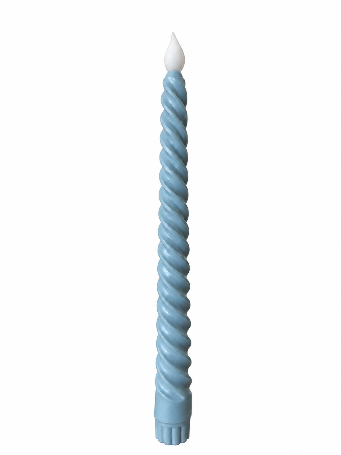 Flameless Blue Twisted Taper Candles